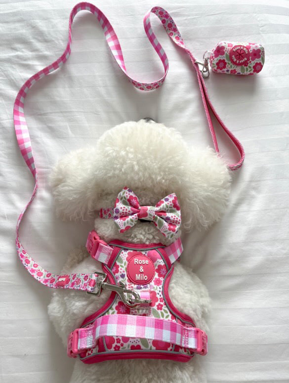 Pink Blooms Poop Bag Holder