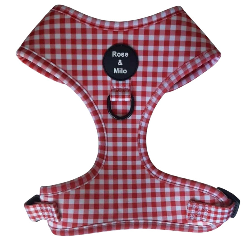 Red Gingham Adjustable Harness