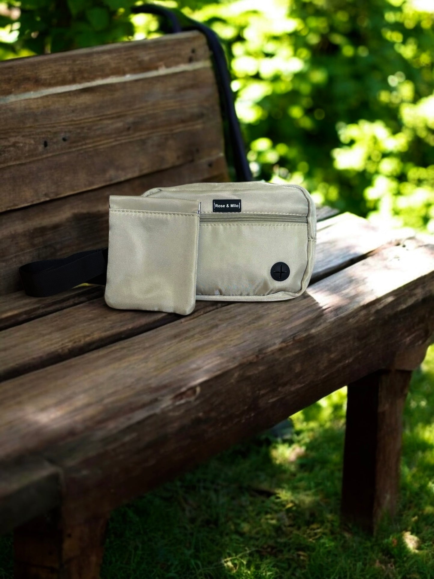 Essential Dog Walking Cross Body/Bum Bag Black Beige Sage Green