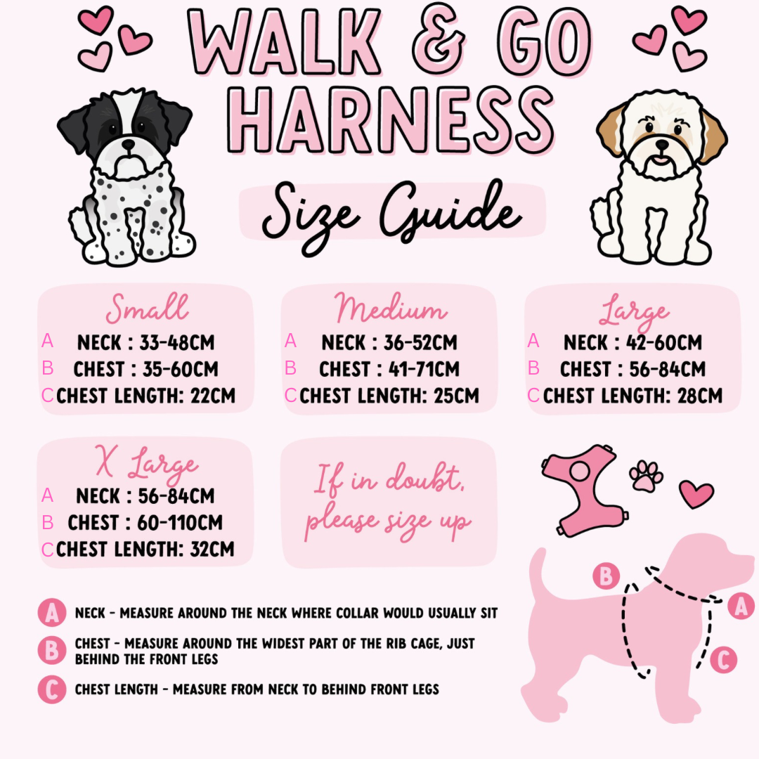 Pink Blooms Adjustable Walk & Go Harness
