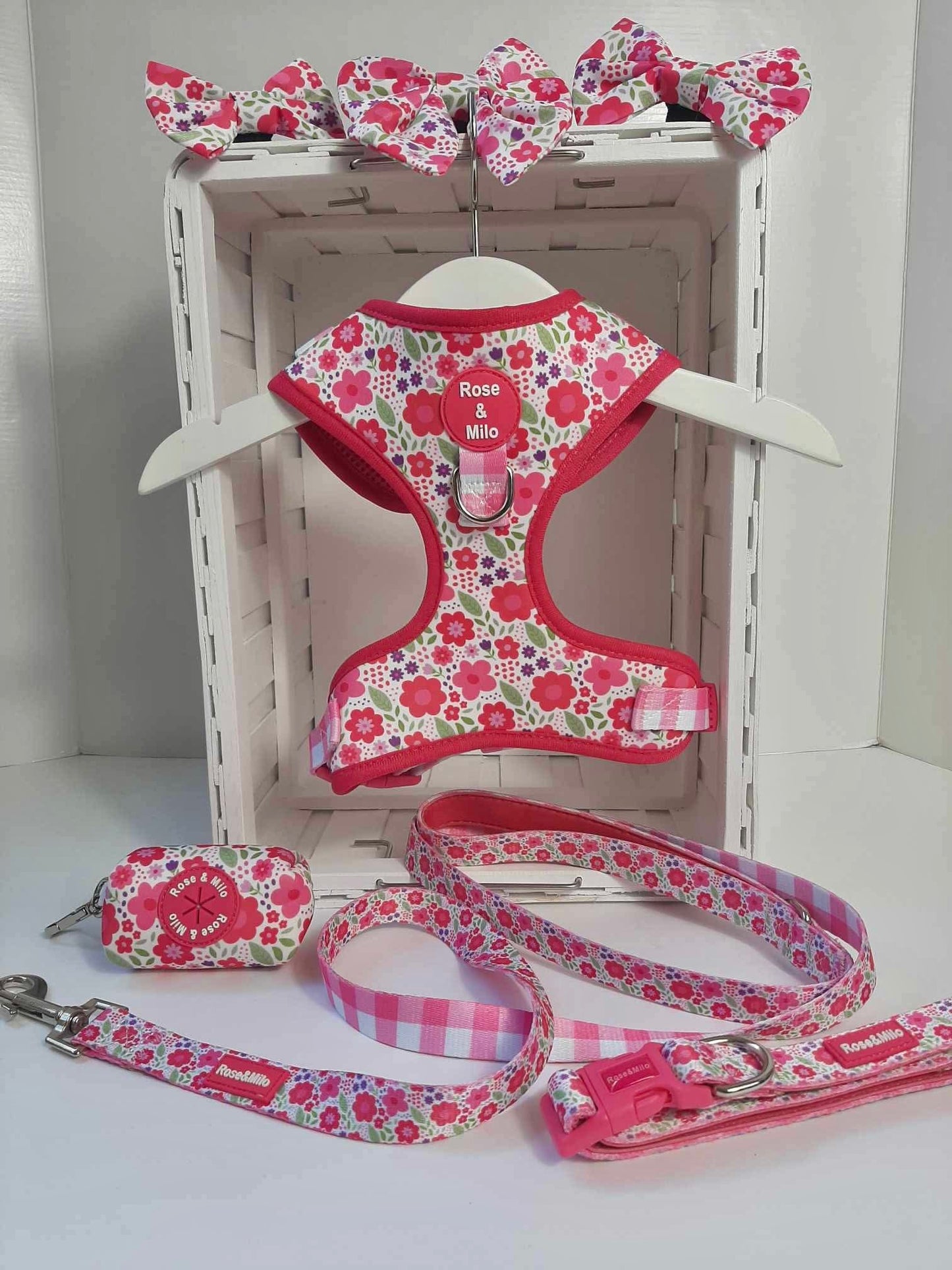 Pink Blooms Adjustable Dog Harness