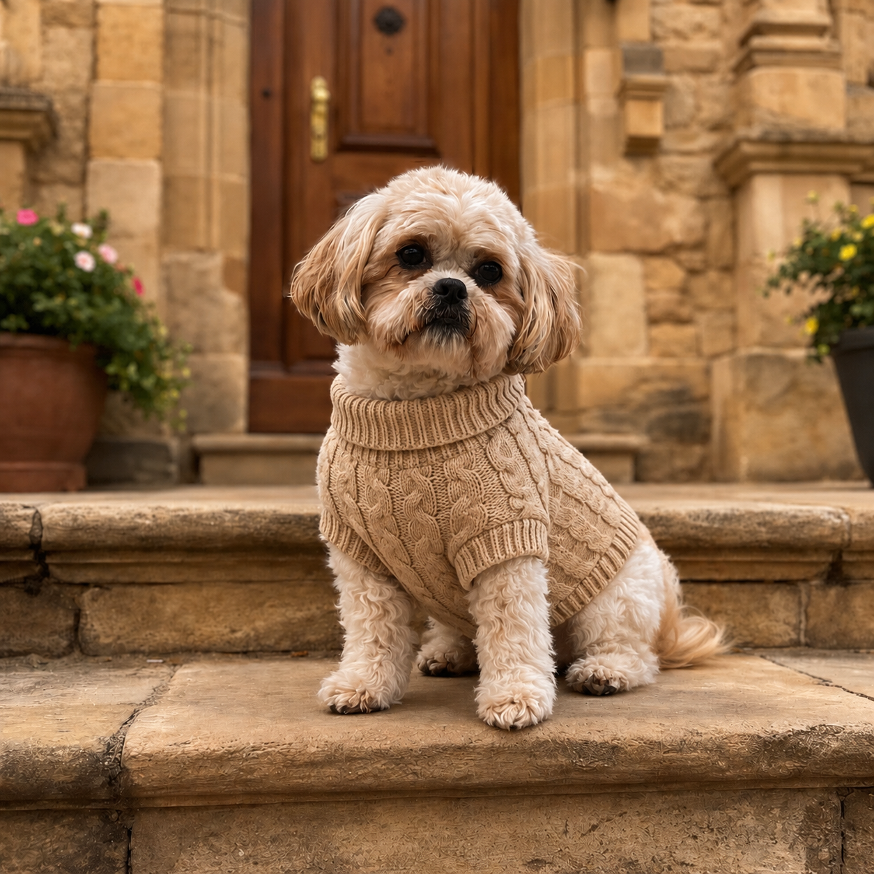 Everyday Cable Knit Dog Jumpers Beige
