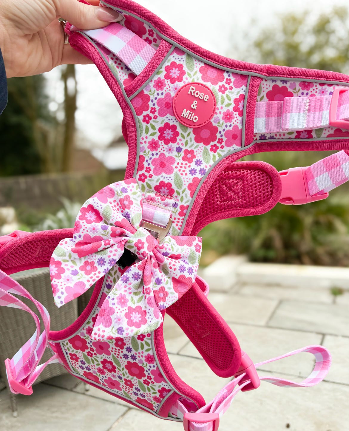 Pink Blooms Adjustable Walk & Go Harness