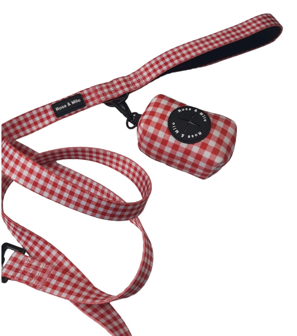 Poop Bag Holder Red & White Gingham
