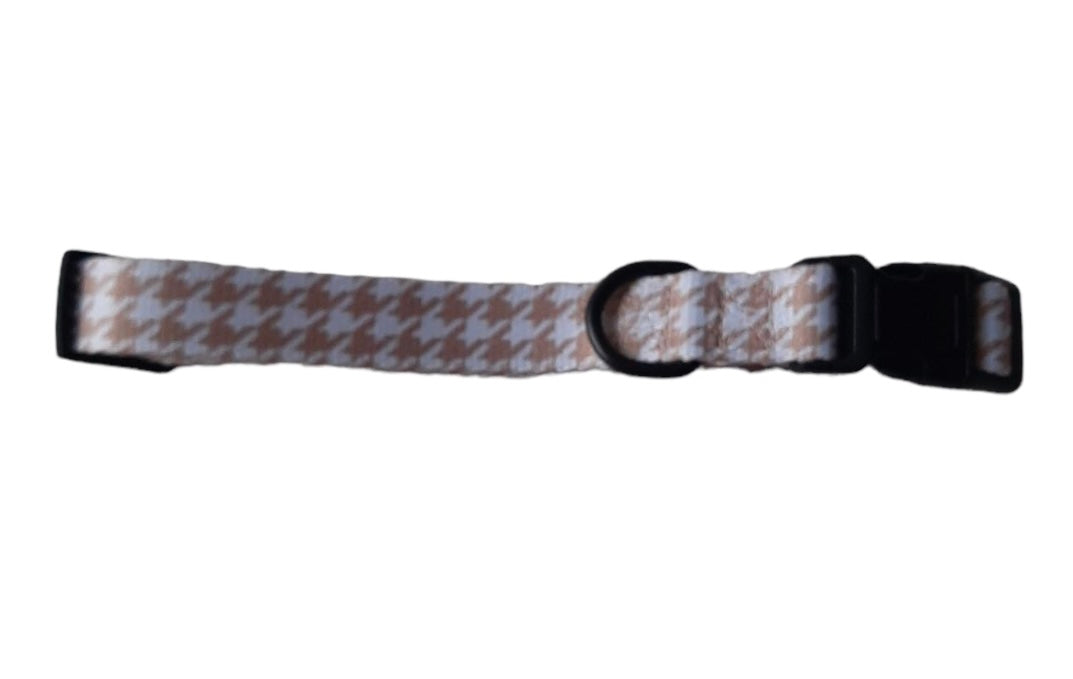 Beige Hound Tooth Collar