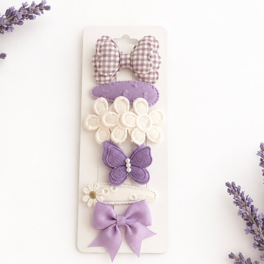 Set of 6 Pretty Girls Hair Clips