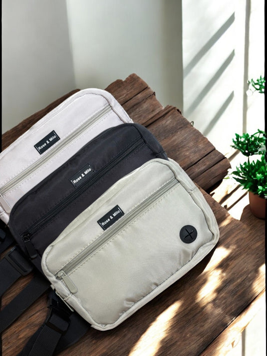 Essential Dog Walking Cross Body/Bum Bag Black Beige Sage Green