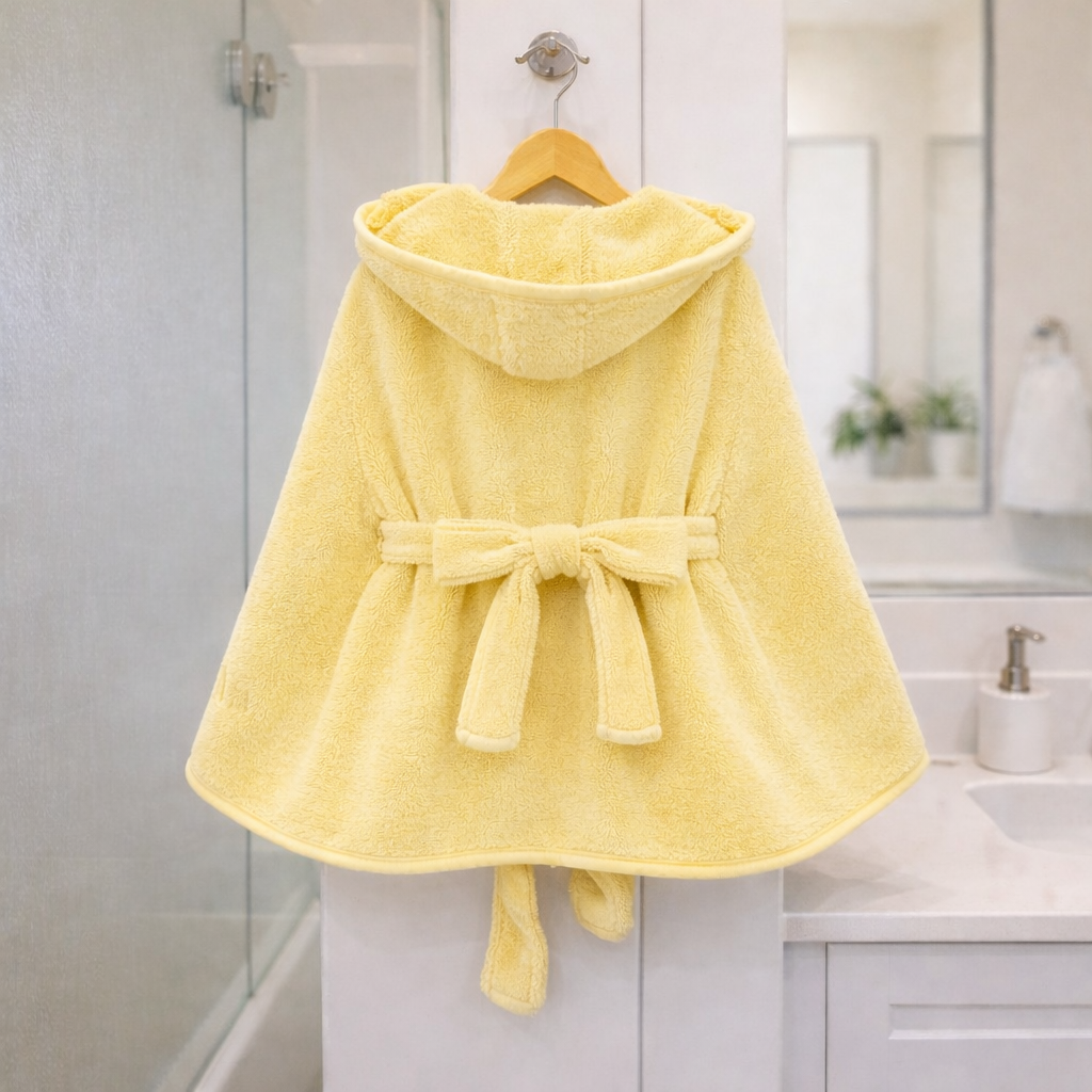 Dog Bath Robe Blue, Pink & White