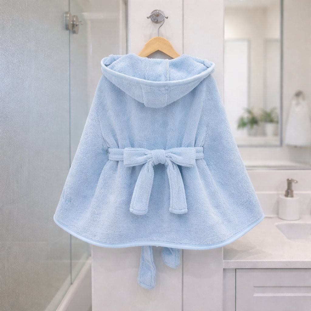 Dog Bath Robe Blue & Pink