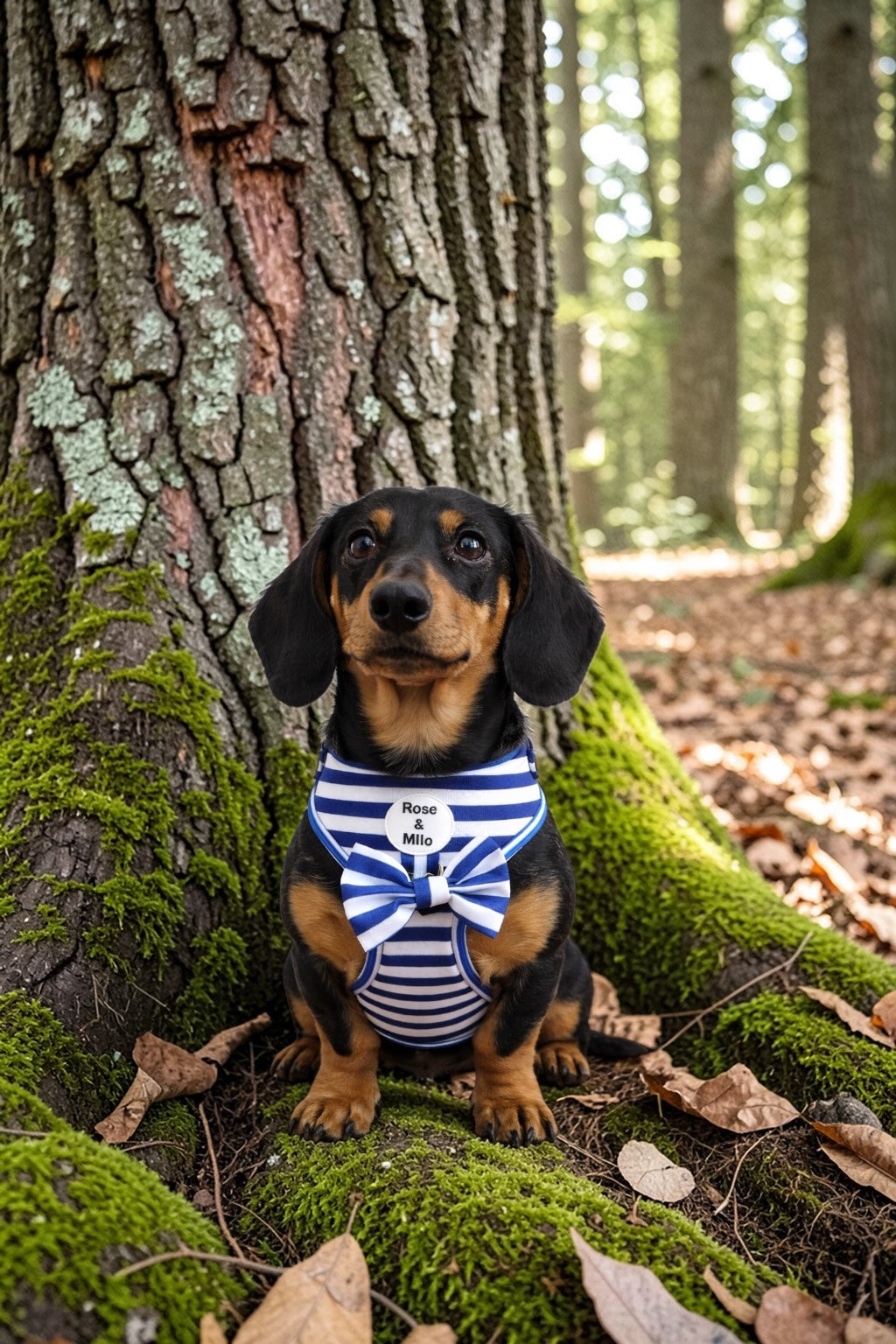 Blue Stripe Adjustable Dog Harness