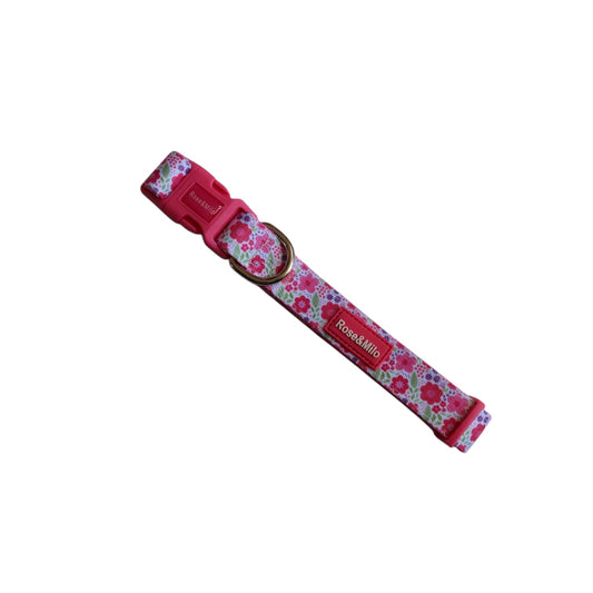 Pink Blooms Adjustable Dog Collar
