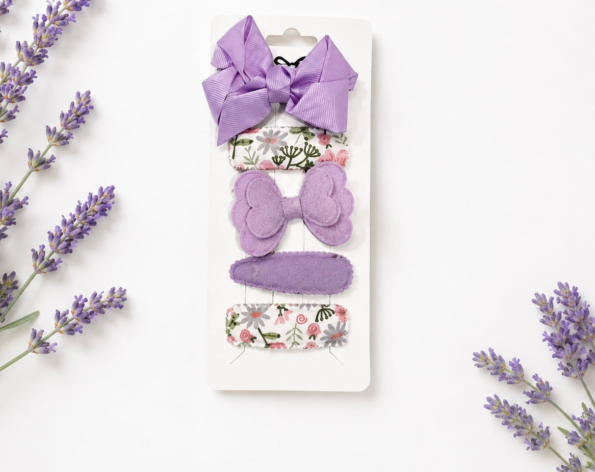 Set of 5 Pretty Girls Hair Clips