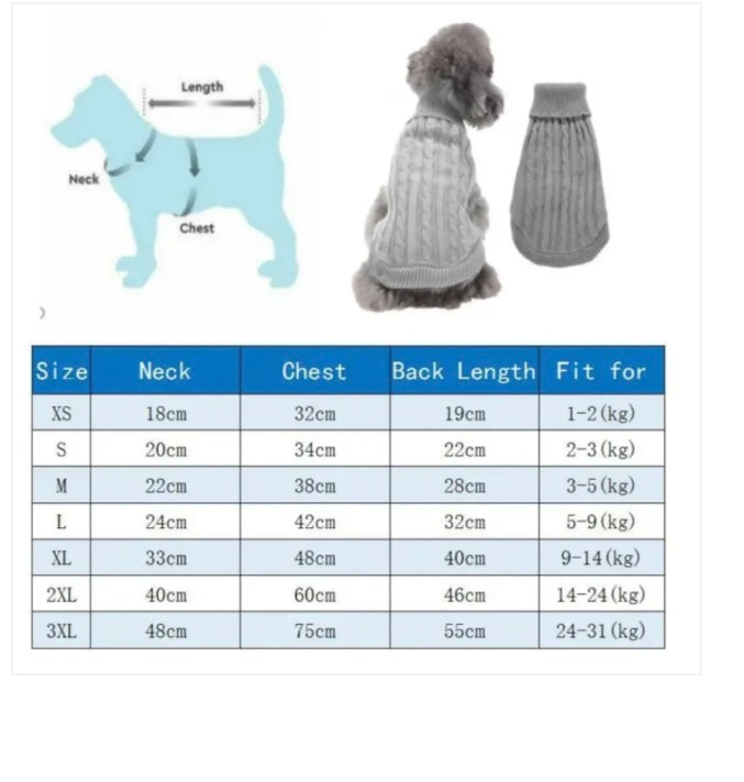 Fine Knit Roll Neck Dog Jumper Aqua Blue