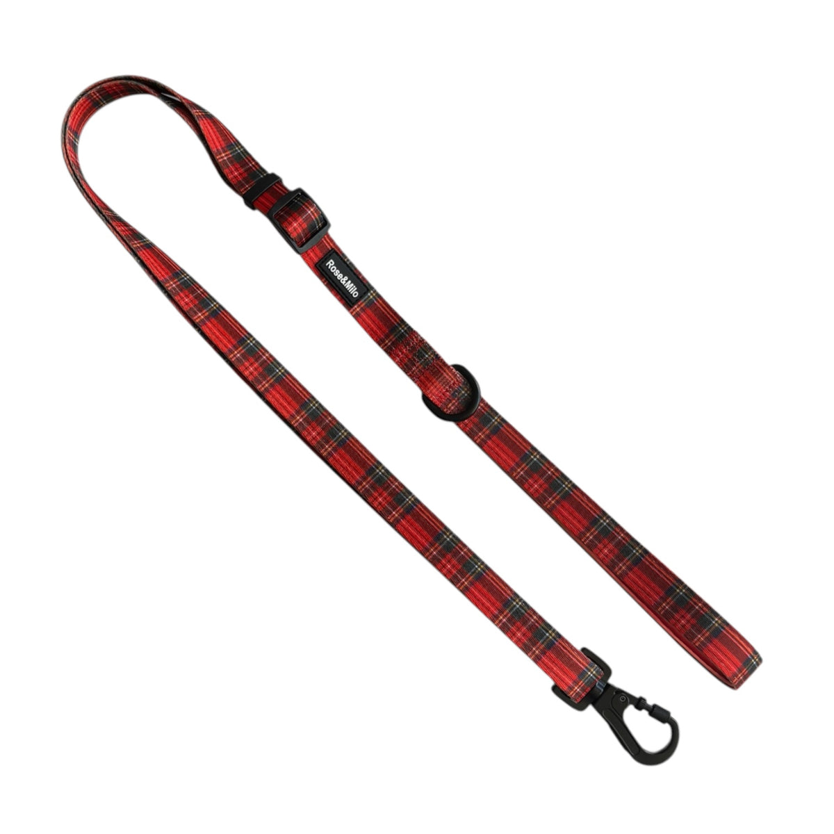 Red Tartan Adjustable Lead 3-5ft NEW