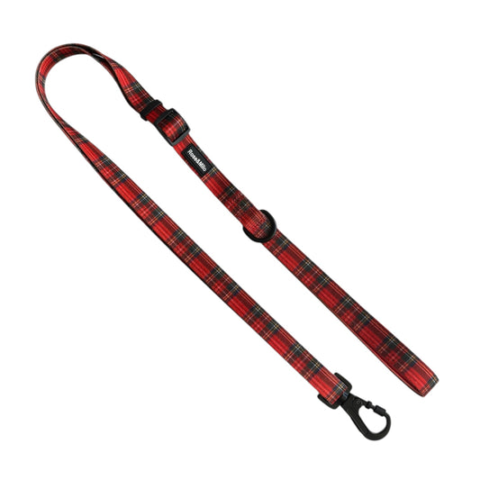 Red Tartan Adjustable Lead 3-5ft NEW