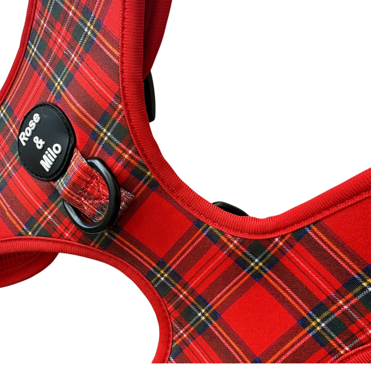 Red Tartan Adjustable Dog Harness