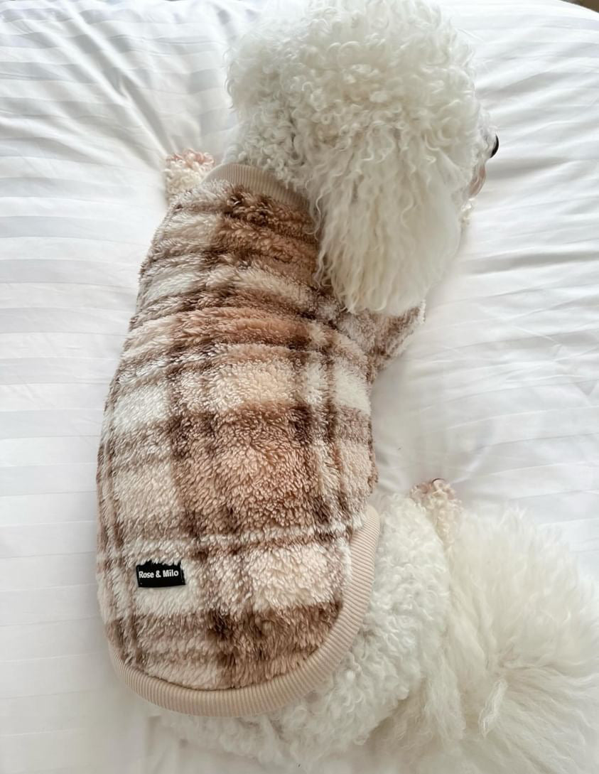 Brown Checked Dog Jumper