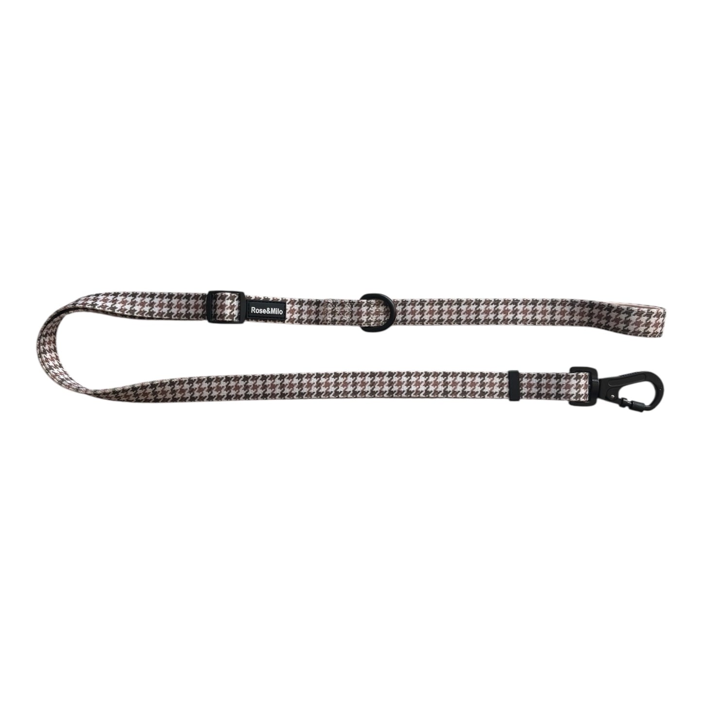 Beige Houndstooth Adjustable Lead 3ft-5ft
