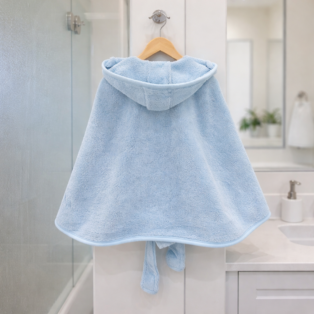 Dog Bath Robe Blue & Pink