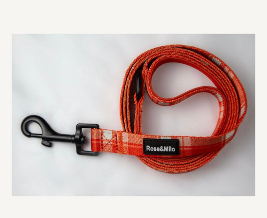 Orange Plaid Lead 5ft