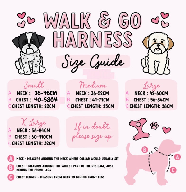 SECONDS Pink Stripe Step-In Walk & Go Dog Harness Size Small