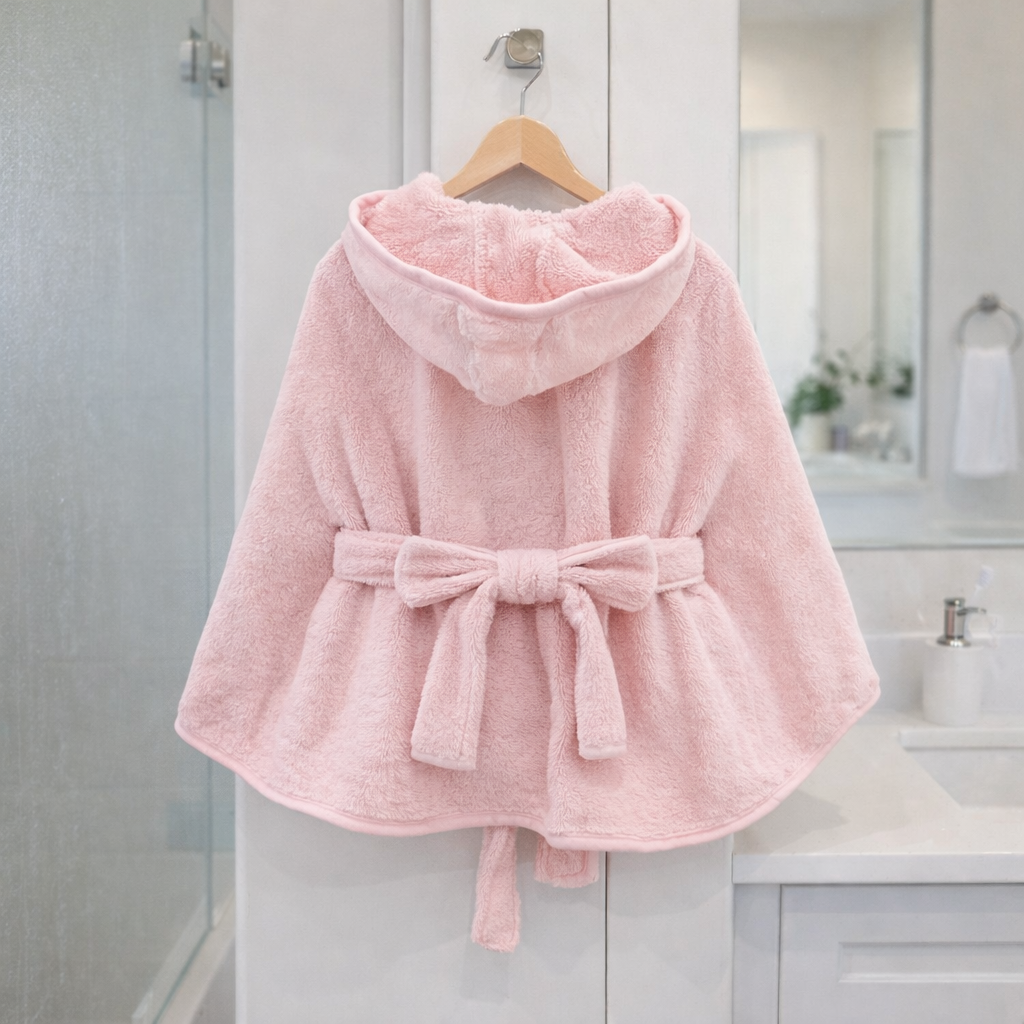 Dog Bath Robe Blue & Pink