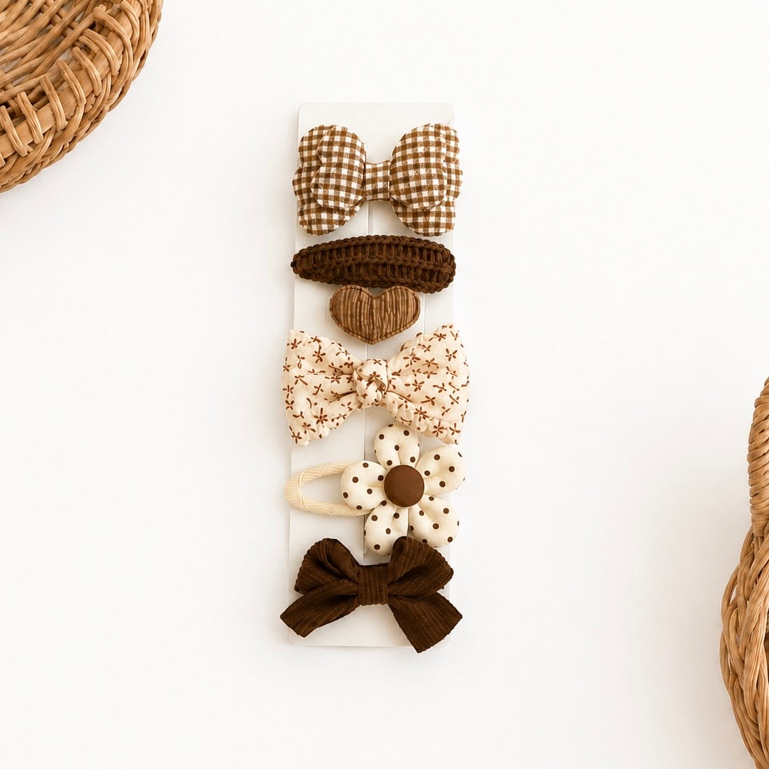Set of 6 Pretty Girls Hair Clips