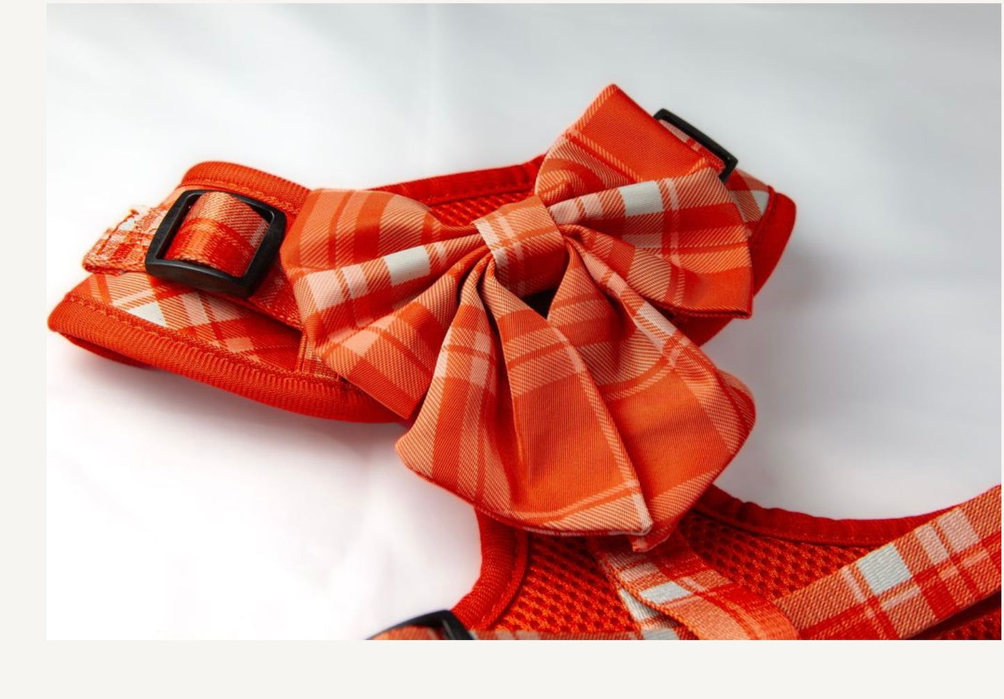 Orange Plaid Sailor Bow