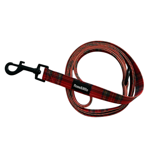 Red Tartan Standard 5ft Dog Lead