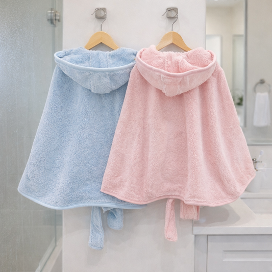Dog Bath Robe Blue & Pink