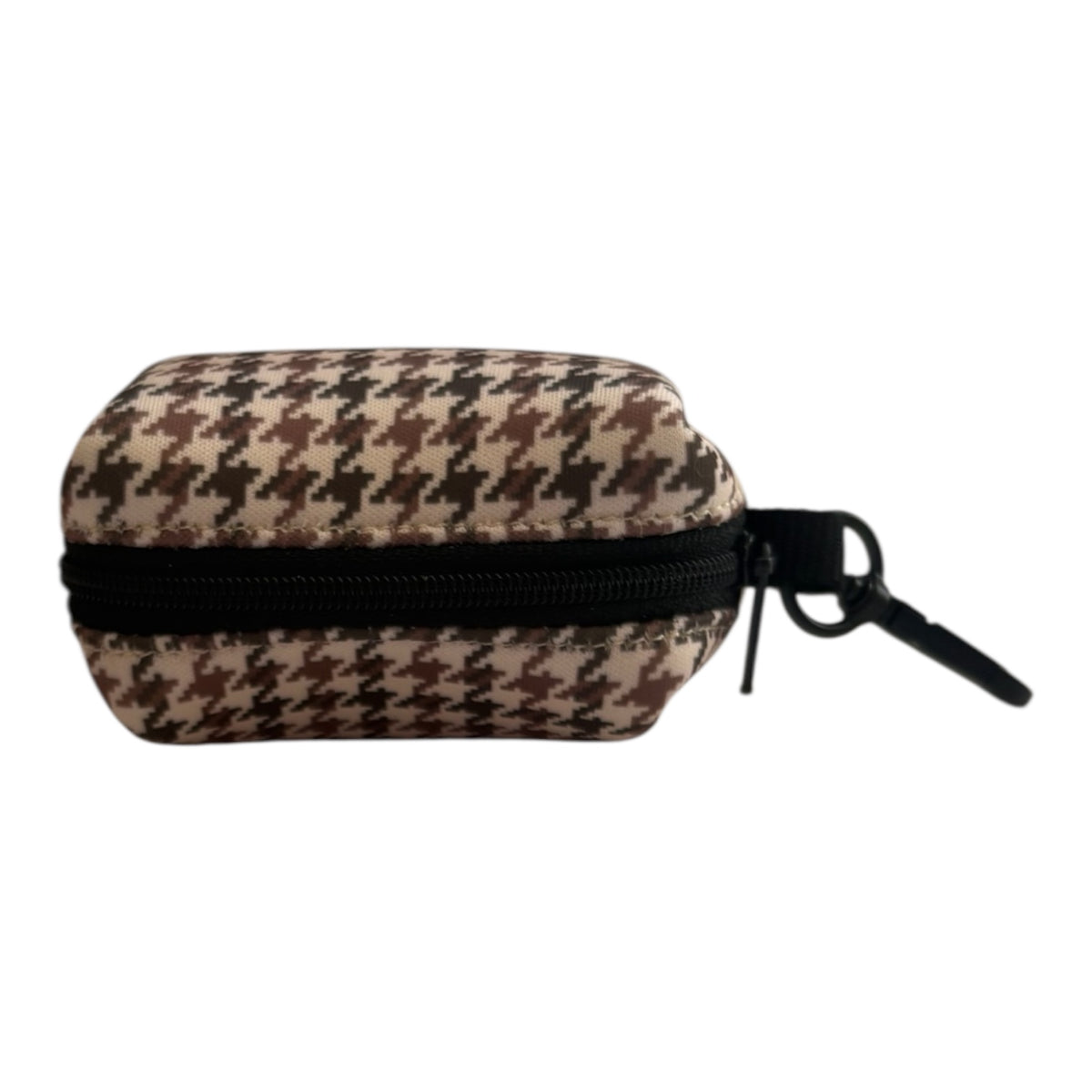 Beige Houndstooth Dog Poop Bag Holder