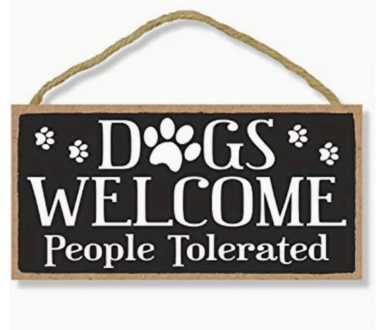 Shabby Chic Wooden Dog Lover Sign