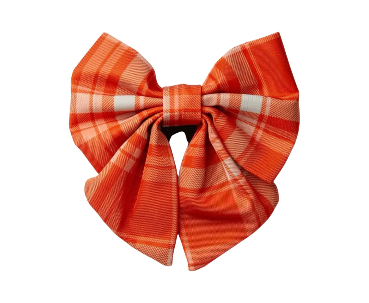 Orange Plaid Sailor Bow