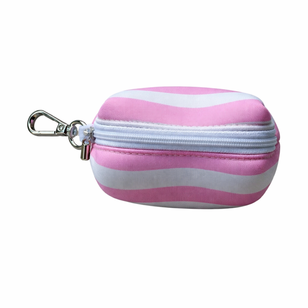 Pink Stripe Dog Poop Bag Holder