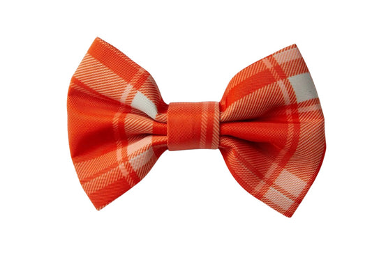 Orange Plaid Bow Ties Small & Large