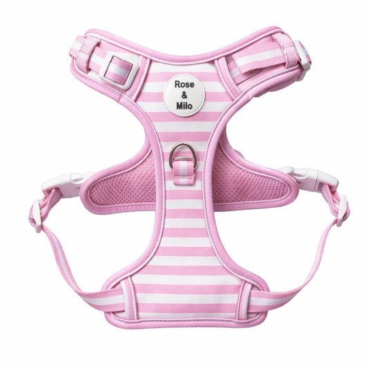 SECONDS Pink Stripe Step-In Walk & Go Dog Harness Size Small