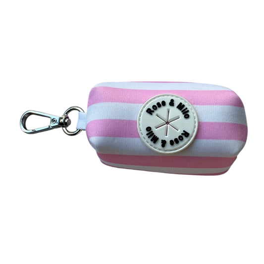 Pink Stripe Dog Poop Bag Holder