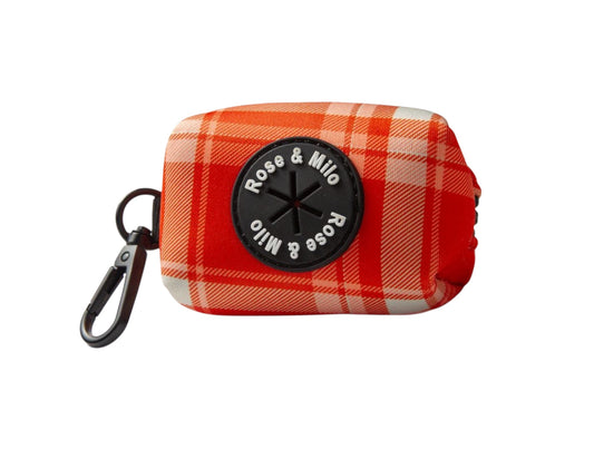 Orange Plaid Poop Bag Holder