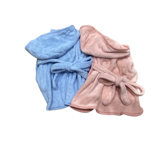 Cute Dog Bath Robe Pink & Blue