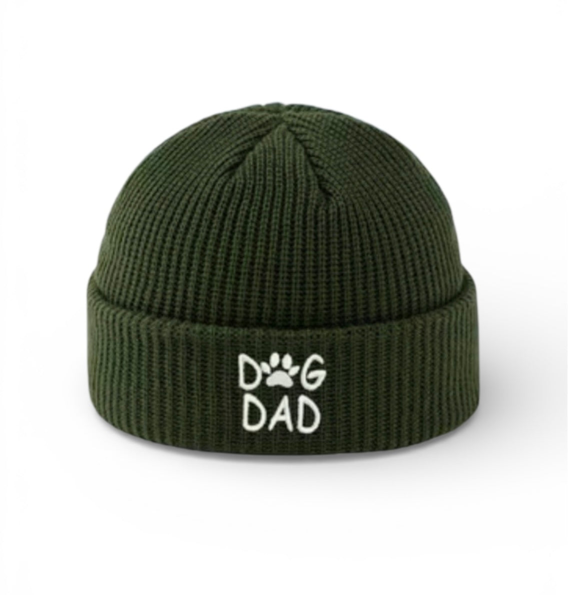 Dog Dad Beanie Hat Black Navy Beige Red Blue Khaki