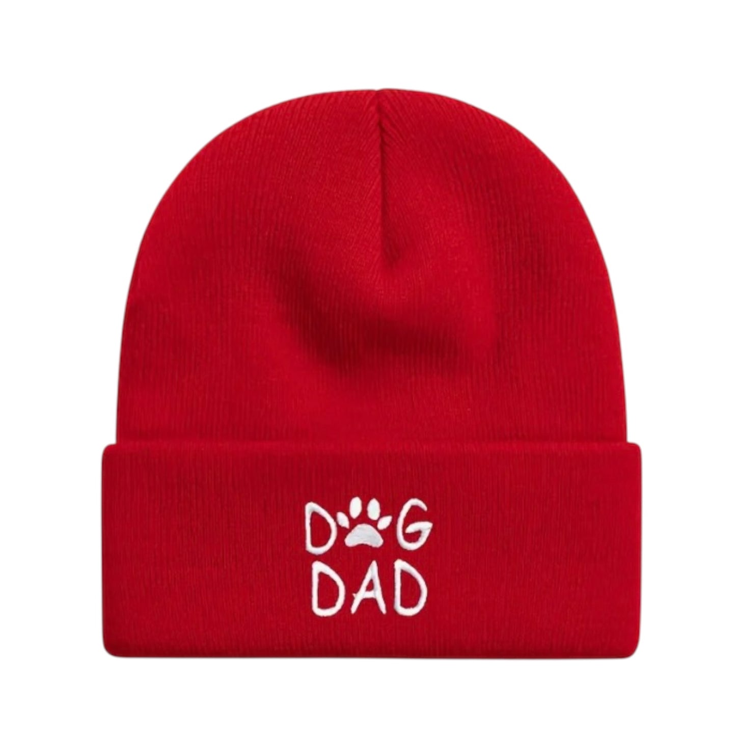Dog Dad Beanie Hat Black Navy Beige Red Blue
