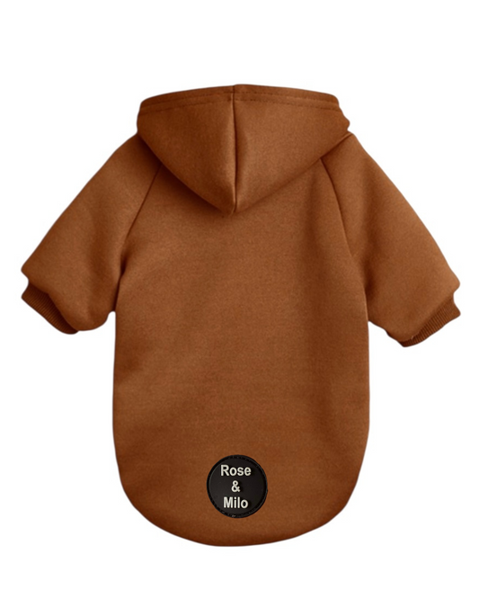 Cute Dog Hoodie Brown