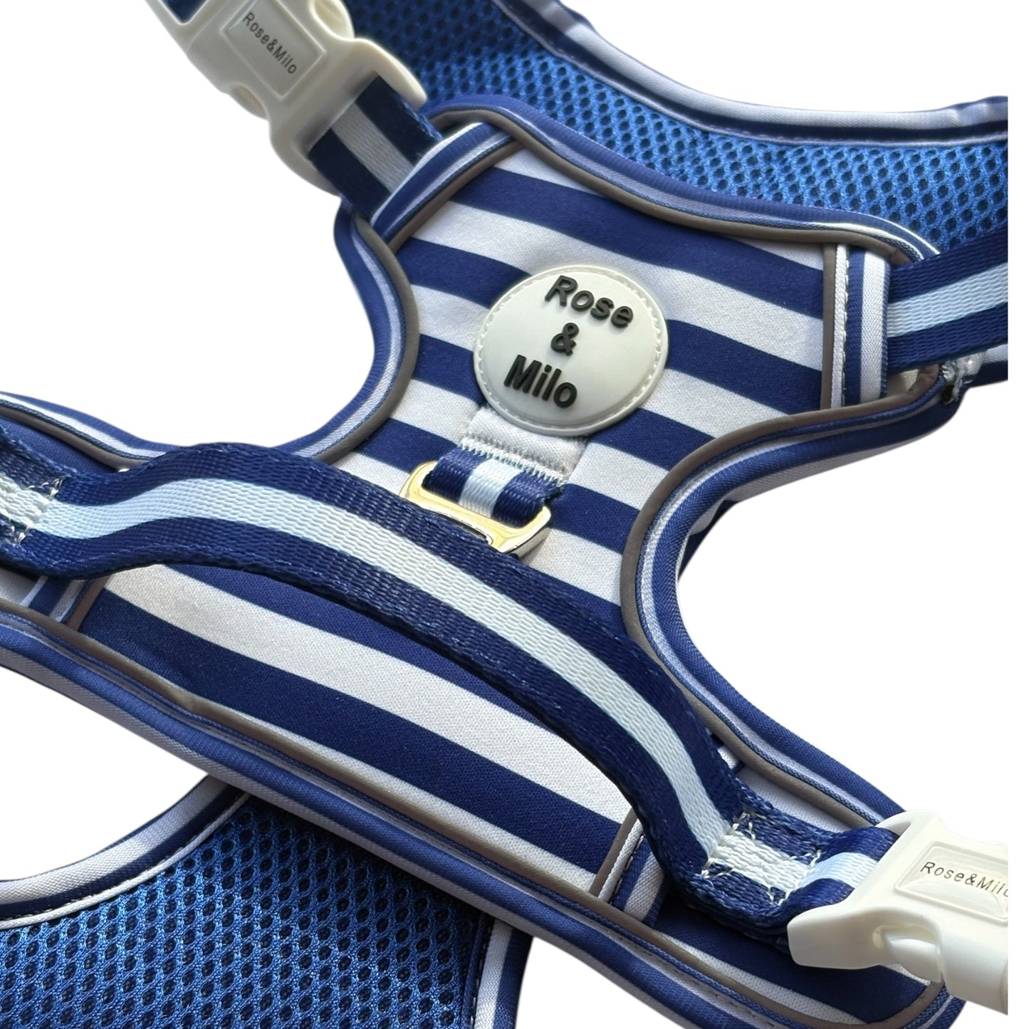 Blue Stripe Step-In Walk & Go Dog Harness