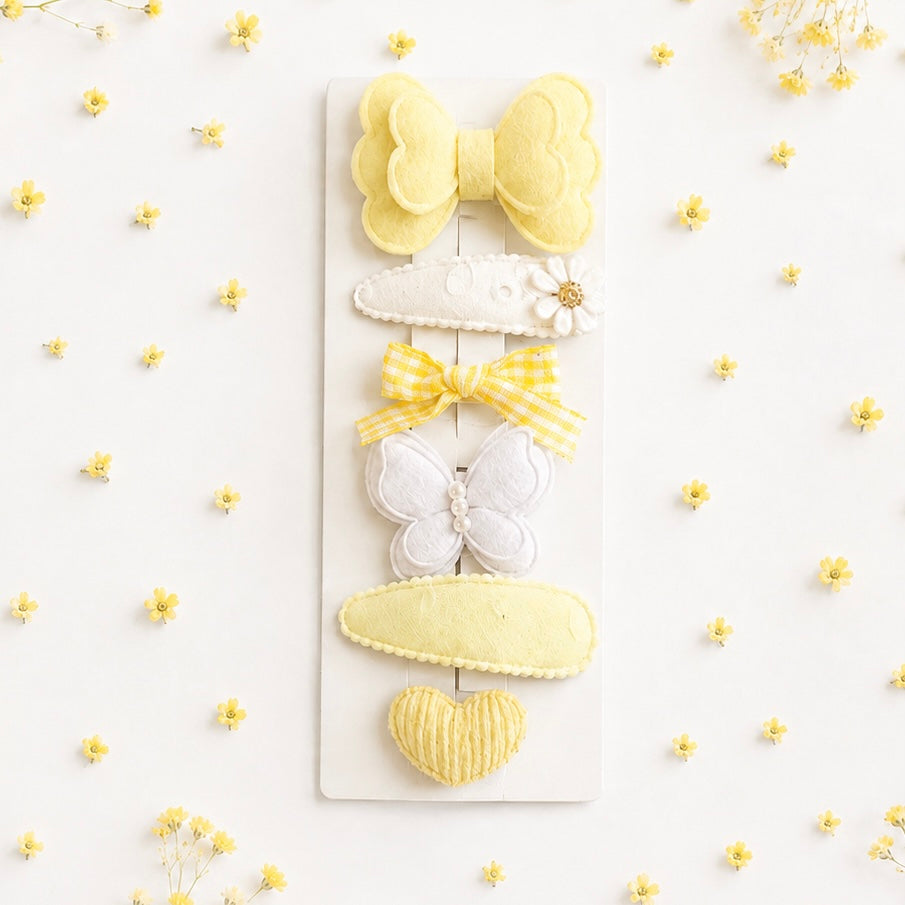 Set of 6 Pretty Girls Hair Clips