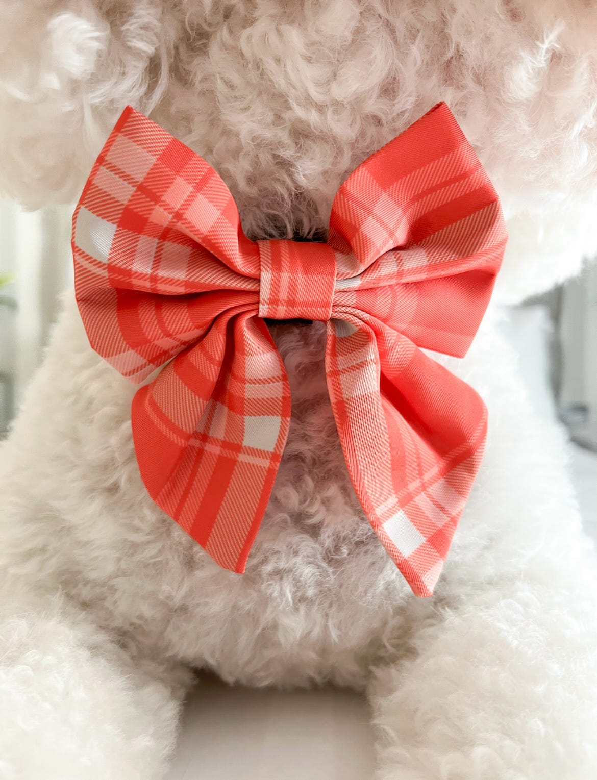 Orange Plaid Sailor Bow