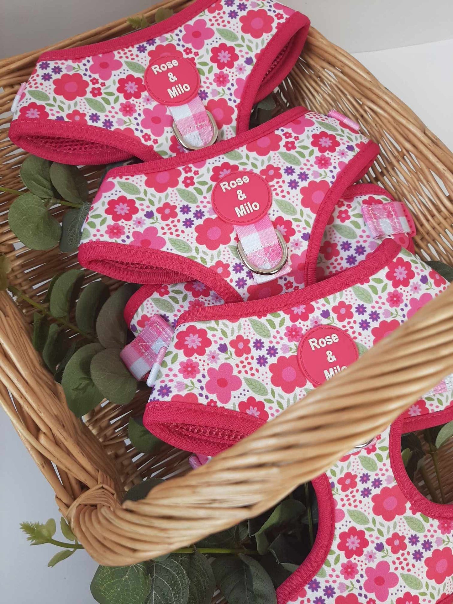 Pink Blooms Adjustable Dog Harness