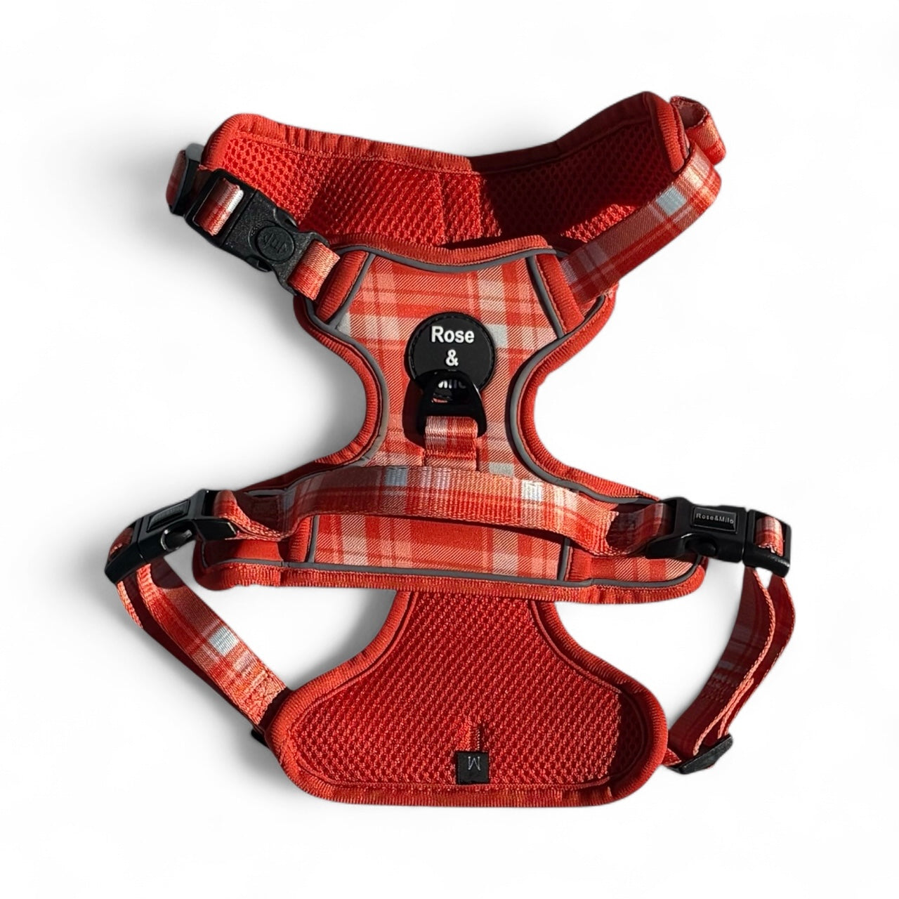Orange Plaid Walk & Go Adjustable Dog Harness