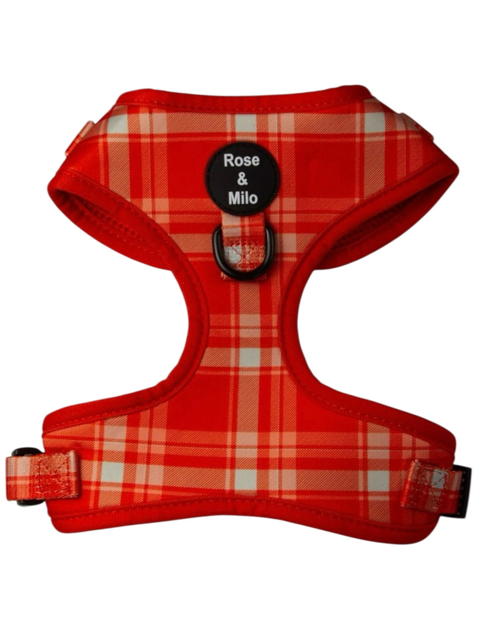 Orange Plaid Adjustable Dog Harness