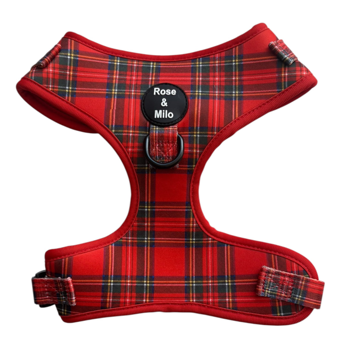 Red Tartan Adjustable Dog Harness