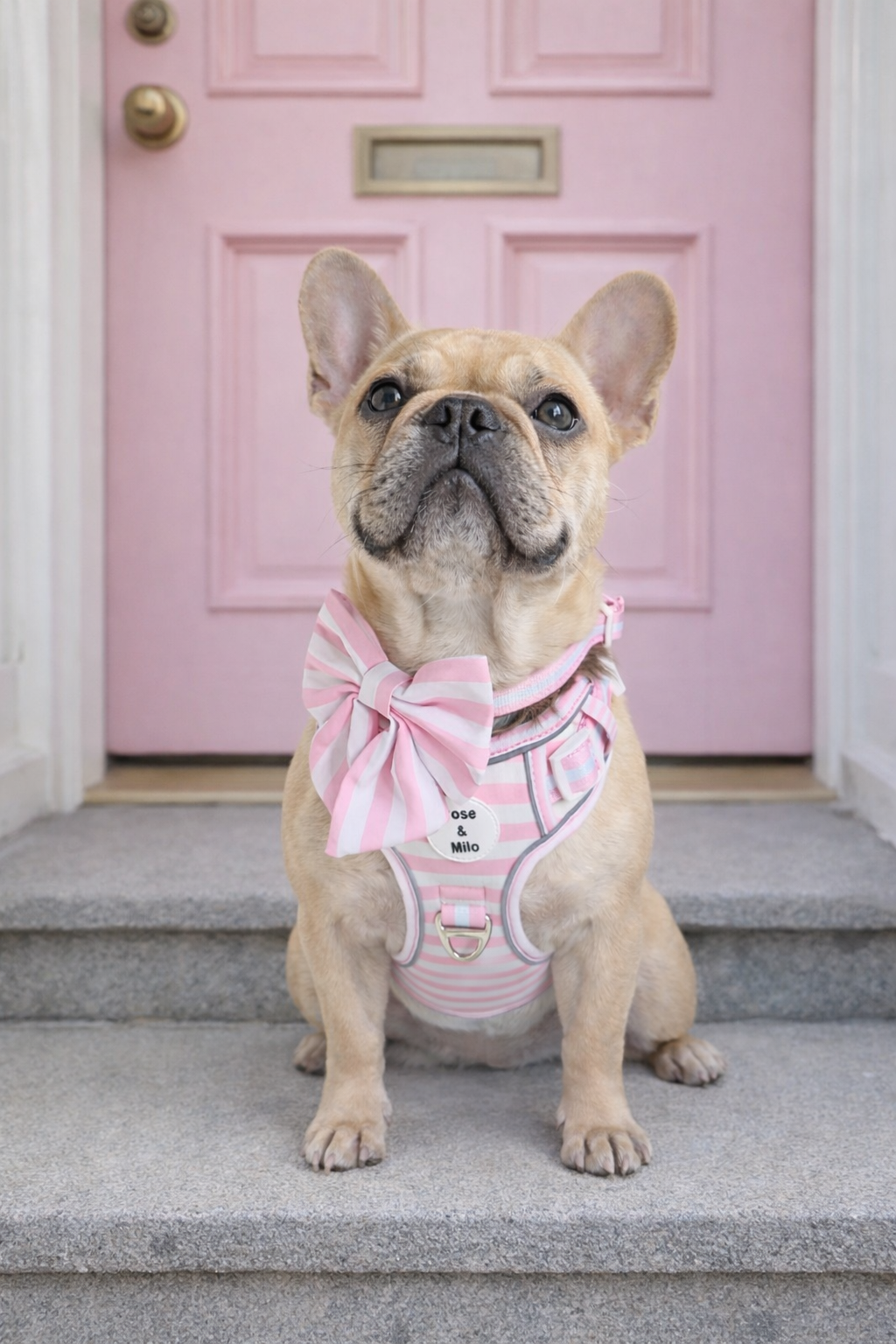 Pink Stripe Step-In Walk & Go Dog Harness